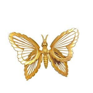Vintage Open Work Butterfly Brooch